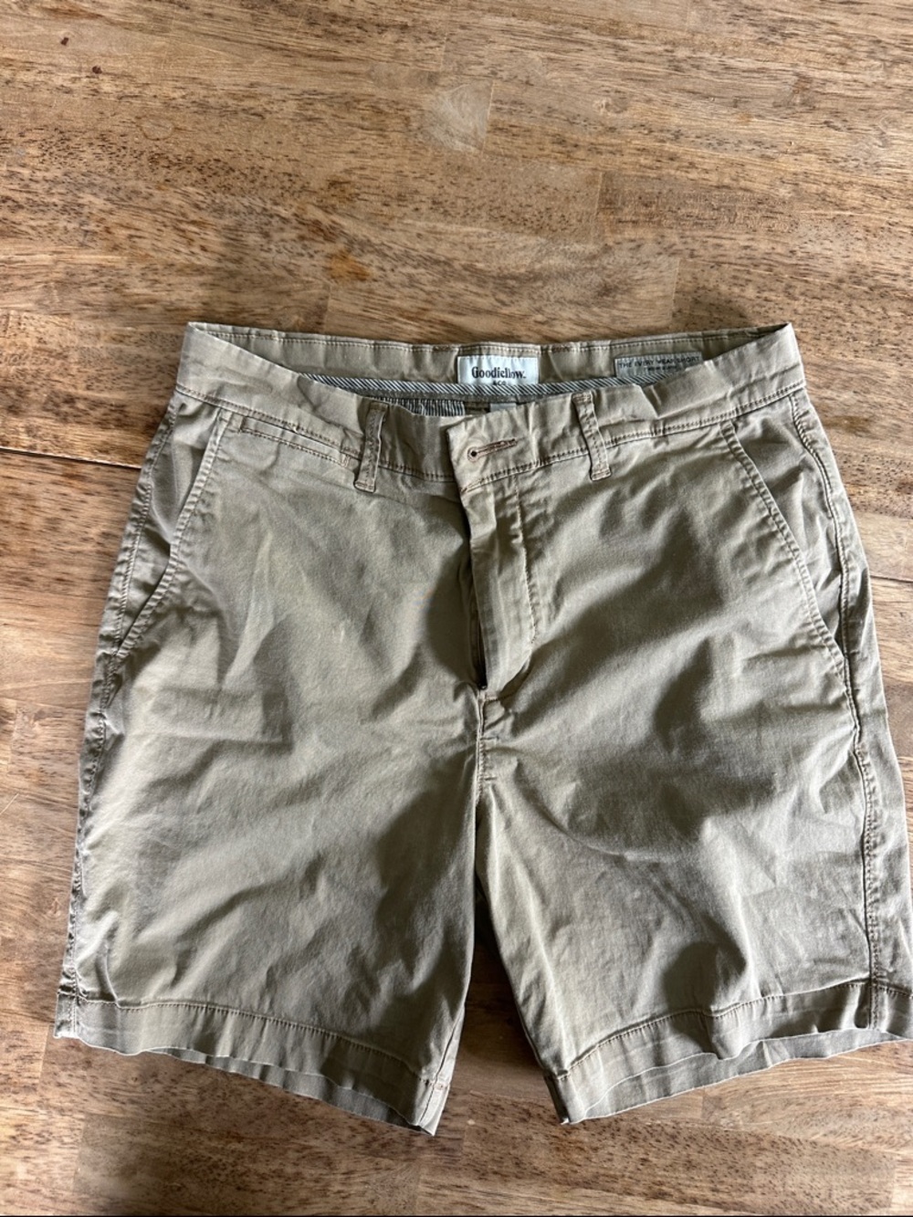 Goodthreads Khaki Flat-Front Chino Shorts